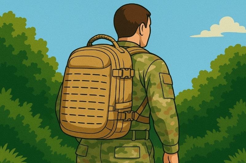 рюкзак на страйкболисте