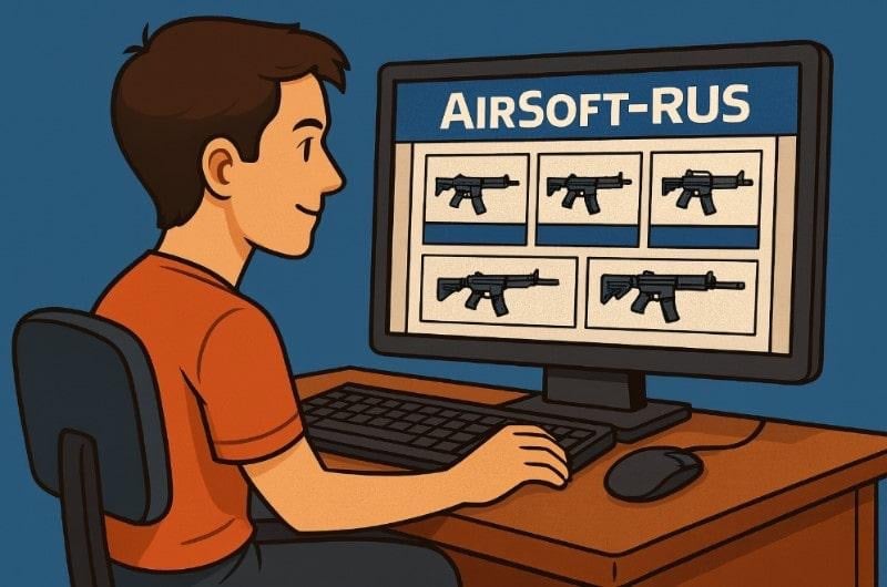 покупка в страйкбольном магазине
