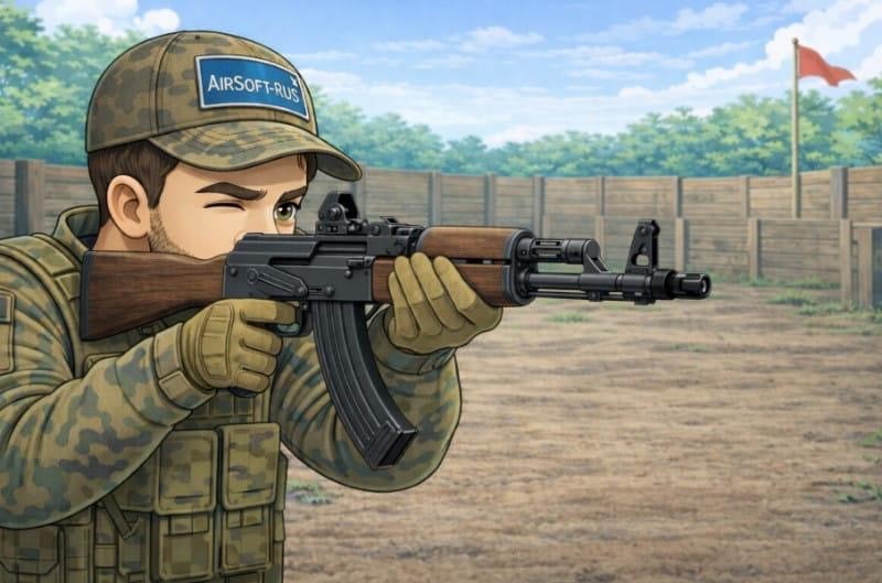 стрельба из страйкбольного АК