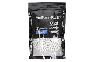 Шары Airsoft-RUS 0.28гр. 1000шт. белые (ASR-S-028)