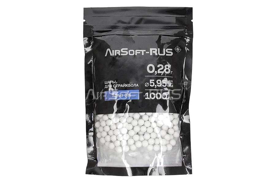 Шары Airsoft-RUS 0.28гр. 1000шт. белые (ASR-S-028)