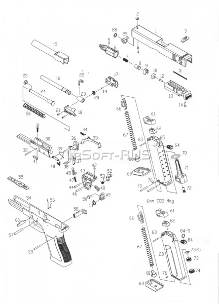 Губки магазина KJW Glock 17 GGBB (GP611-61)