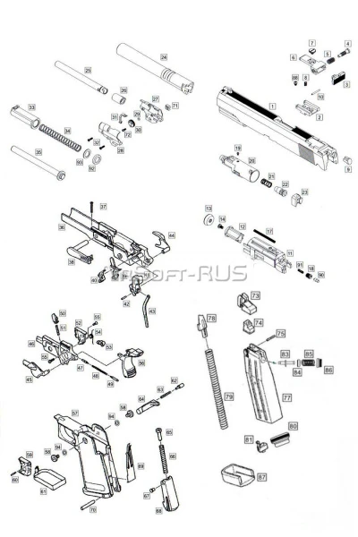 Предохранитель (левый) WE Colt Hi-Capa 5.1 K2 CO2 GBB (CP223-WE-45)