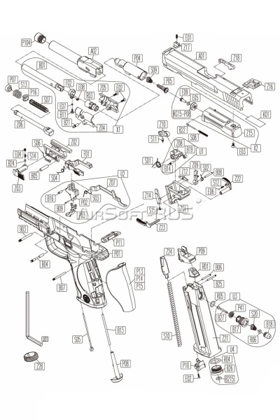 Корпус блока спускового крючка KWC Smith&Wesson M&P 9 CO2 GBB (KCB-48AHN-Z02)