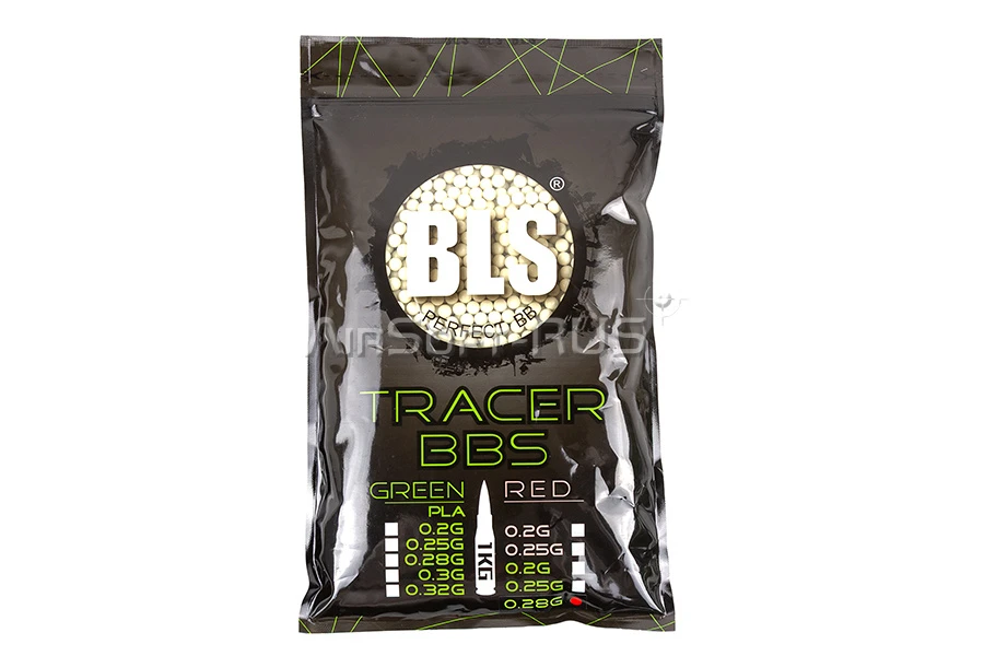 Шары BLS 0.28гр 3500шт зелёные трассирующие (1KG-TR28G)