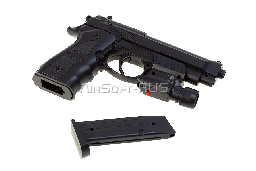 Пистолет Galaxy Beretta M92 с ЛЦУ spring (G.052BL)