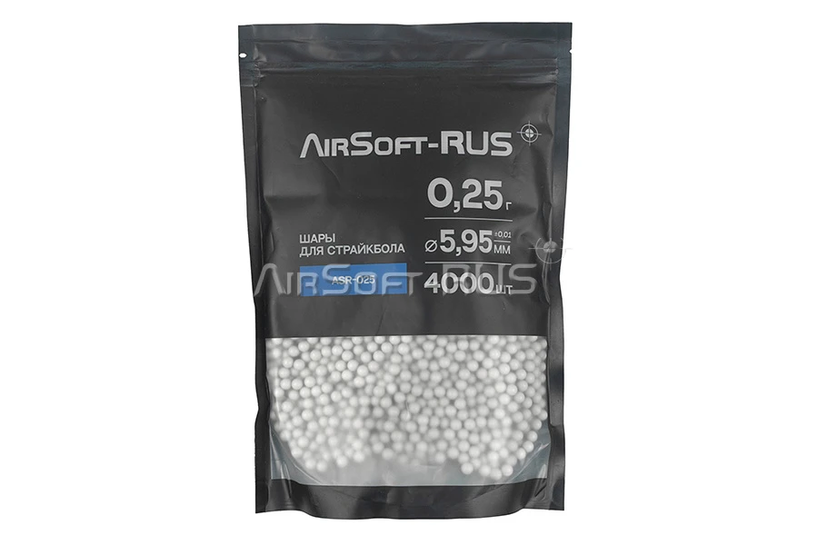 Шары Airsoft-RUS 0.25гр. 4000шт. белые (ASR-025)