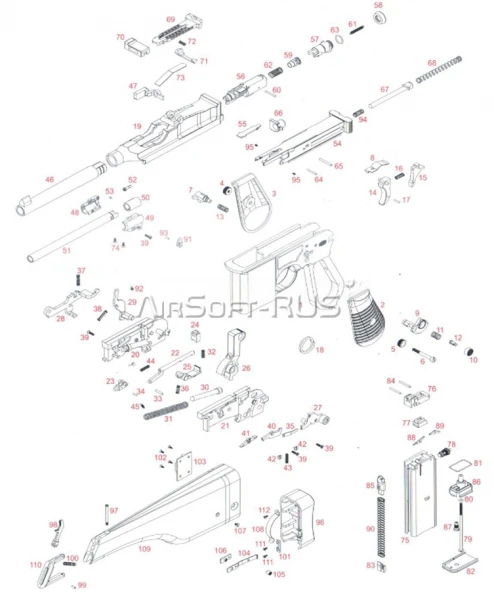 Винт давилки хоп апа WE Mauser M712 GGBB (GP439-53)