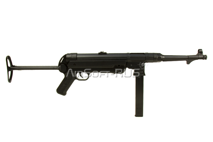 Страйкбольный пистолет-пулемет AGM MP-40 BK (MP007B). 