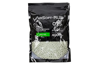 Шары Airsoft-RUS 0.25гр. зелёные трассирующие 4000шт (ASR-T-025)