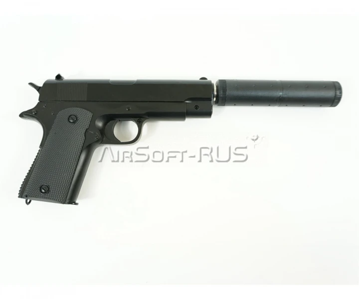 Пистолет Shantou 1911 Mini c глушителем spring (G.18.6)