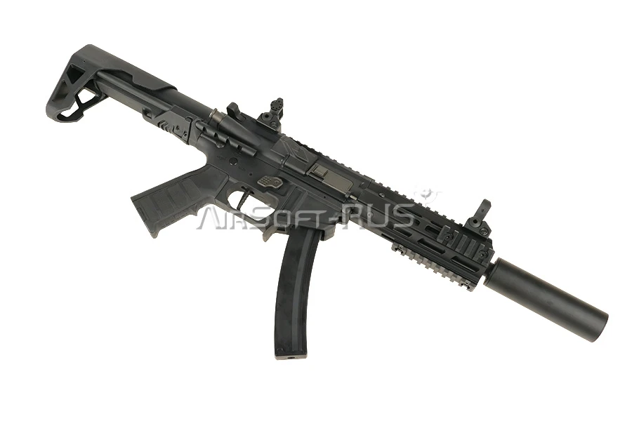 Пистолет пулемет King Arms PDW 9mm SBR SD (KA-AG-217-BK)
