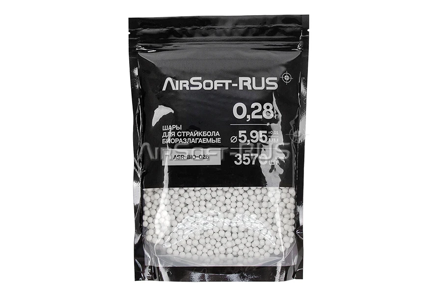 Шары Airsoft-RUS 0.28гр. 3570шт. биоразлагаемые (ASR-BIO-028)