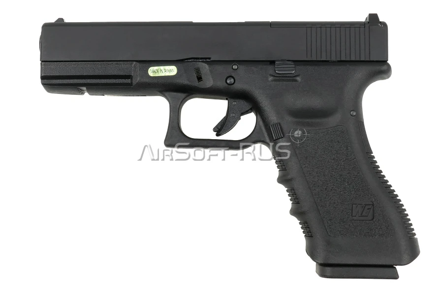 Пистолет WE Glock 17 Gen 3 с тактическим затвором GBB BK (GP650-17-BK)