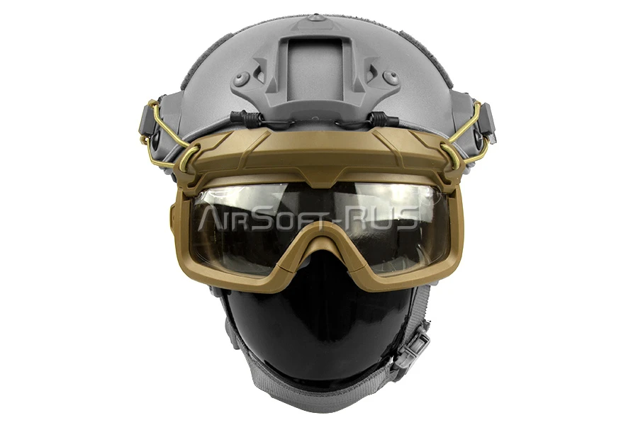 Очки защитные WoSporT для крепления на шлем Ops Core TAN (MA-114-T)