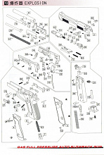 Правая и левая щечка рукоятки WE Beretta M9A1 CO2 GBB (CP321-3/4)