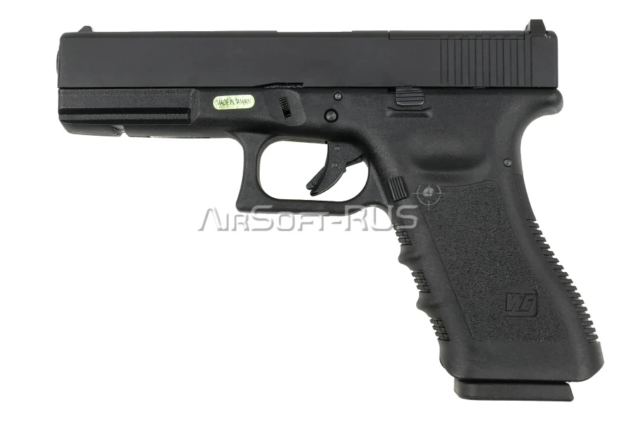Пистолет WE Glock 17 Gen 3 с тактическим затвором GBB BK (GP650-17-BK)