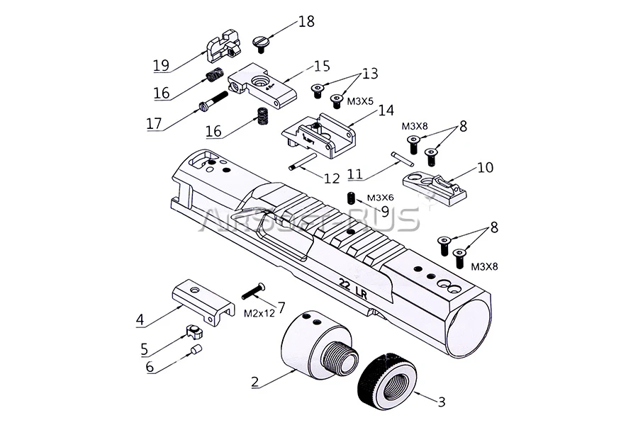 Аппер TTI AAP01 Scorpion upper receiver 6 дюймов для AAP01 BK (TTI-P0029-BK)