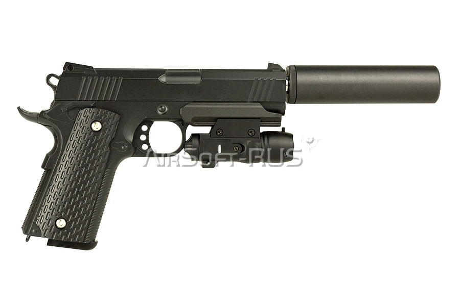 Пистолет  Galaxy Colt 1911PD spring с глушителем (G.25A)