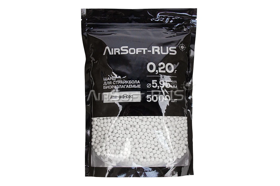 Шары Airsoft-RUS 0.20гр. 5000шт. биоразлагаемые (ASR-BIO-020)