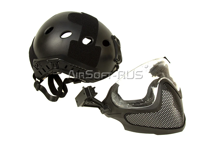Шлем WoSporT с комплектом защиты лица BK (HL-26-PJ-M-BK)