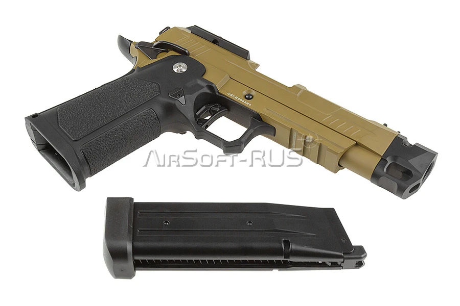 Пистолет Arcturus Hi-Capa 4.3" Vanguard w/Optics Ready Slide & Compensator BK-TAN (AT-GHC-V4C-OR-BT)