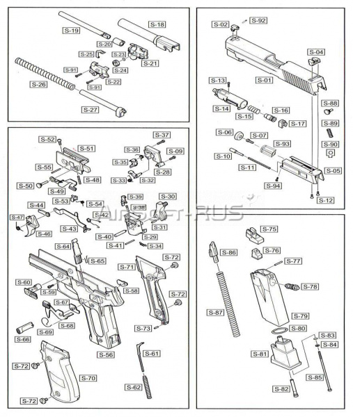 Нижний пин корпуса УСМ WE SigSauer P226R GGBB(GP427-WE-S-09)
