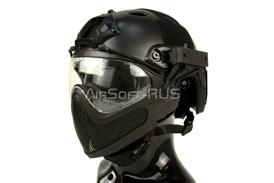 Шлем WoSporT с комплектом защиты лица BK (HL-26-PJ-M-BK)
