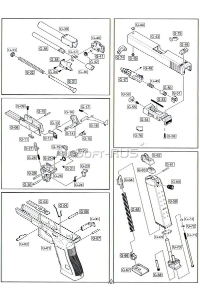 Набор базовых деталей East Crane для Glock 17 Gen 3 (PA1067-1)