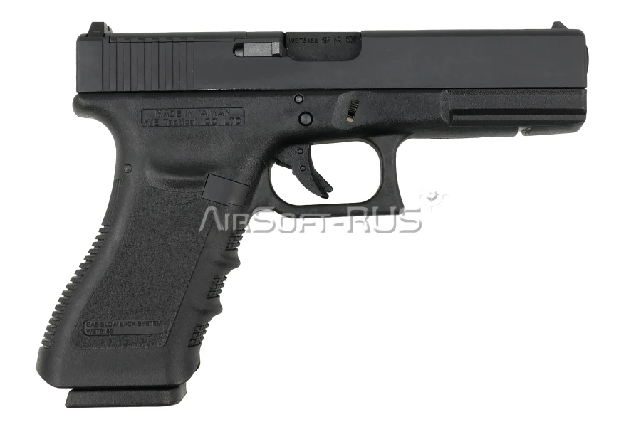 Пистолет WE Glock 17 Gen 3 с тактическим затвором GBB BK (GP650-17-BK)