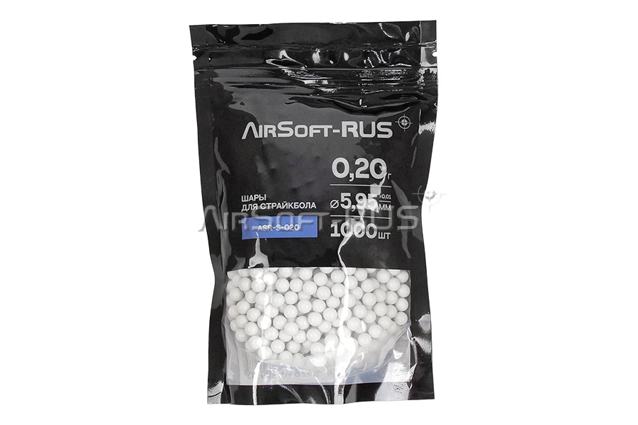 Шары Airsoft-RUS 0.20гр. 1000шт. белые (ASR-S-020)