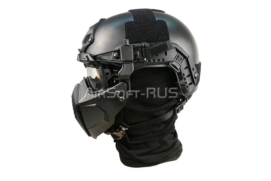 Маска защитная WoSporT с креплением на шлем Ops Core BK (MA-116-BK)