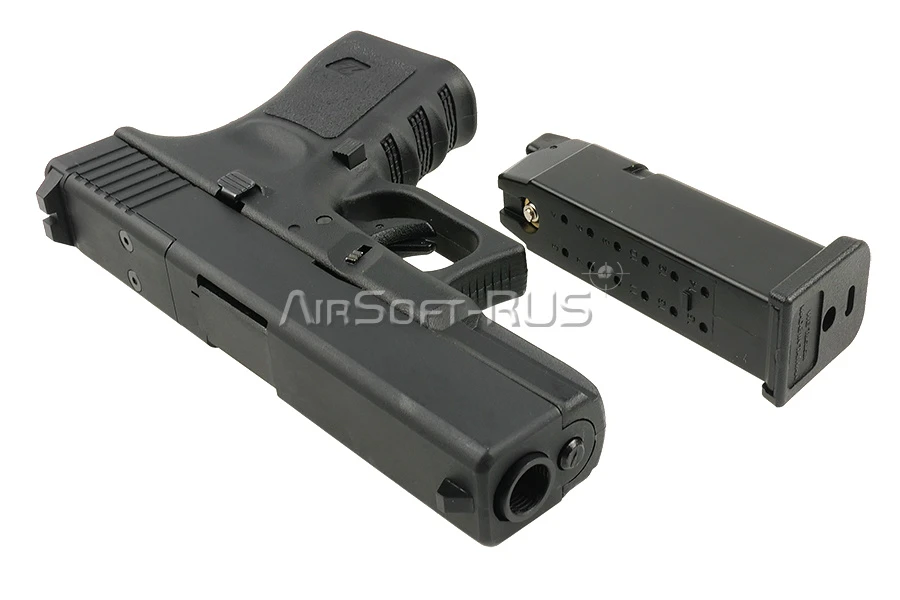 Пистолет WE Glock 19 Gen 3 с тактическим затвором GBB BK (GP650-19-BK)