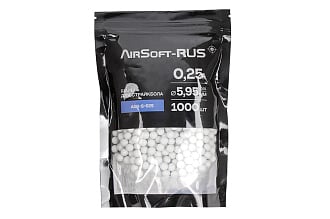 Шары Airsoft-RUS 0.25гр. 1000шт. белые (ASR-S-025)