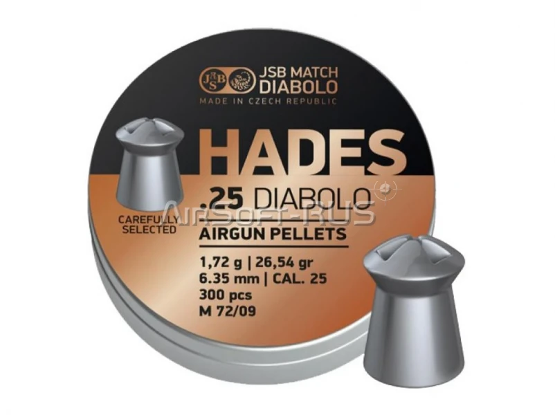 Пули пневматические JSB Diabolo HADES 6,35 мм 1,72 гр 300 шт (AG-JSBDH)