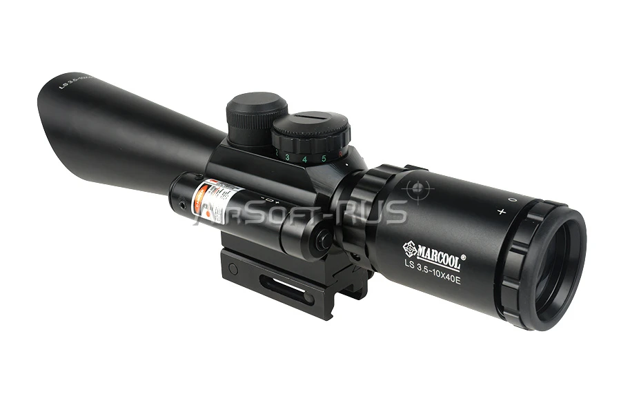 Прицел оптический Marcool M8 LS 3.5-10X40E Rifle Scope с встроенным красным ЛЦУ (HY1153)