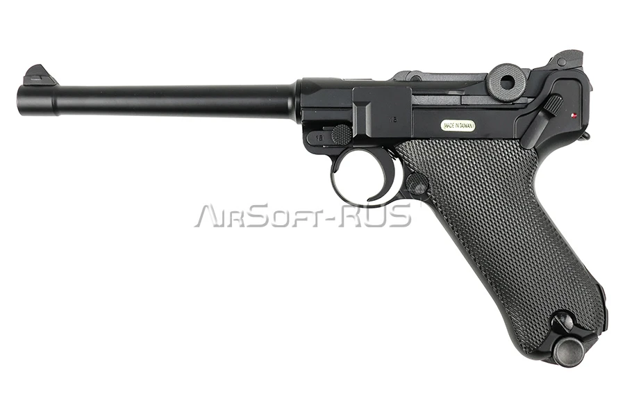 Пистолет WE P08 6" Luger Artillery GGBB BK (GP402)