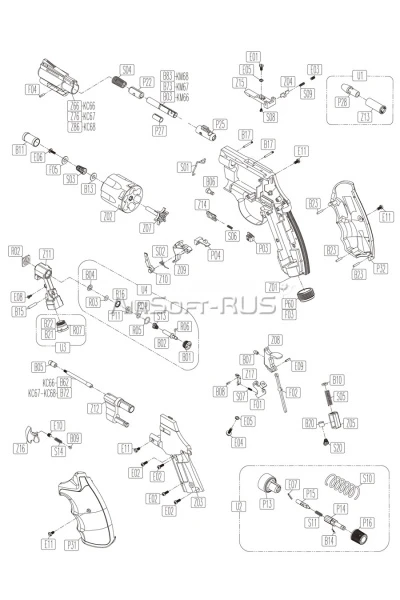 Рукоять спидлоудера  KWC Colt Python 6 inch CO2(KC-68DHN-P16)