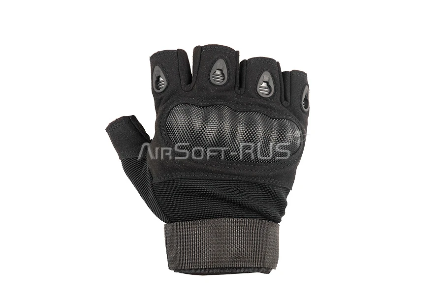 Перчатки тактические ASR ASSAULT Carbon half-finger BK (ASR-G067B)