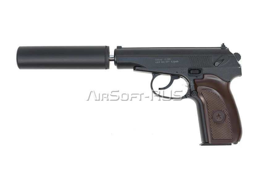 Пистолет Galaxy ПМ с глушителем spring (G.29A)