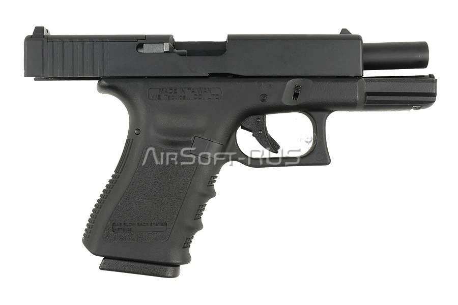 Пистолет WE Glock 19 Gen 3 с тактическим затвором GBB BK (GP650-19-BK)