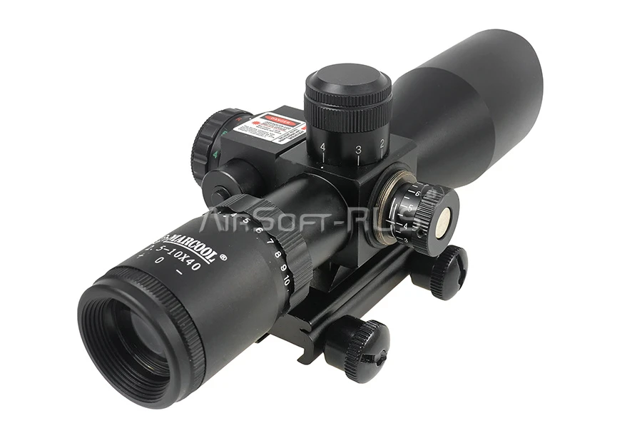 Прицел оптический Marcool M8 LS 2.5-10X40E Rifle Scope с встроенным красным ЛЦУ (HY1142)