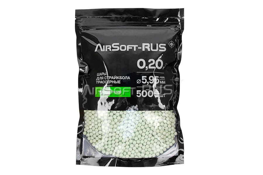 Шары Airsoft-RUS 0.20гр. зелёные трассирующие 5000шт. (ASR-T-020)
