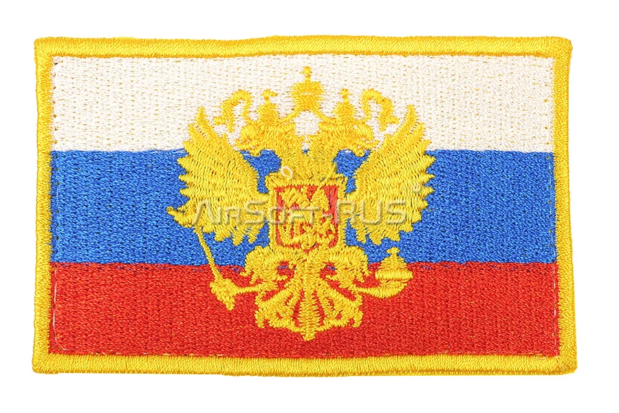 Патчи TeamZlo Флаг России с гербом вышивка 5,5х9 см GD (TZ0291GD)