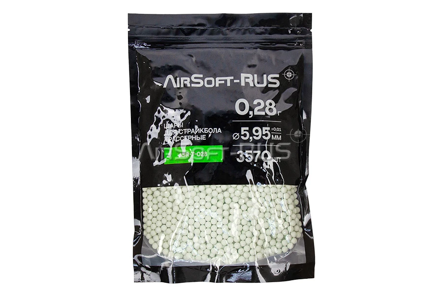 Шары Airsoft-RUS 0.28гр. зелёные трассирующие 3570шт (ASR-T-028)