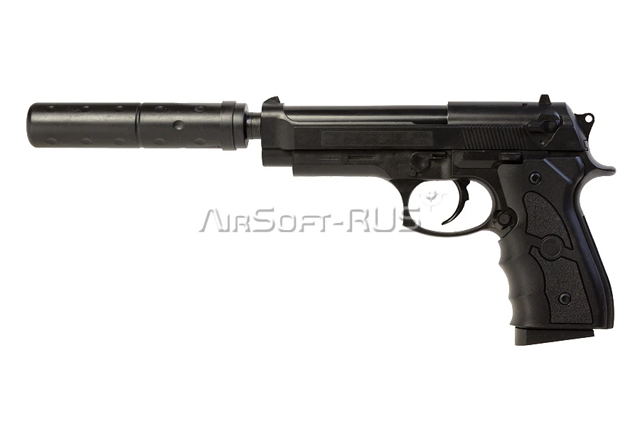 Пистолет Galaxy Beretta M92 с глушителем spring (G.052A)