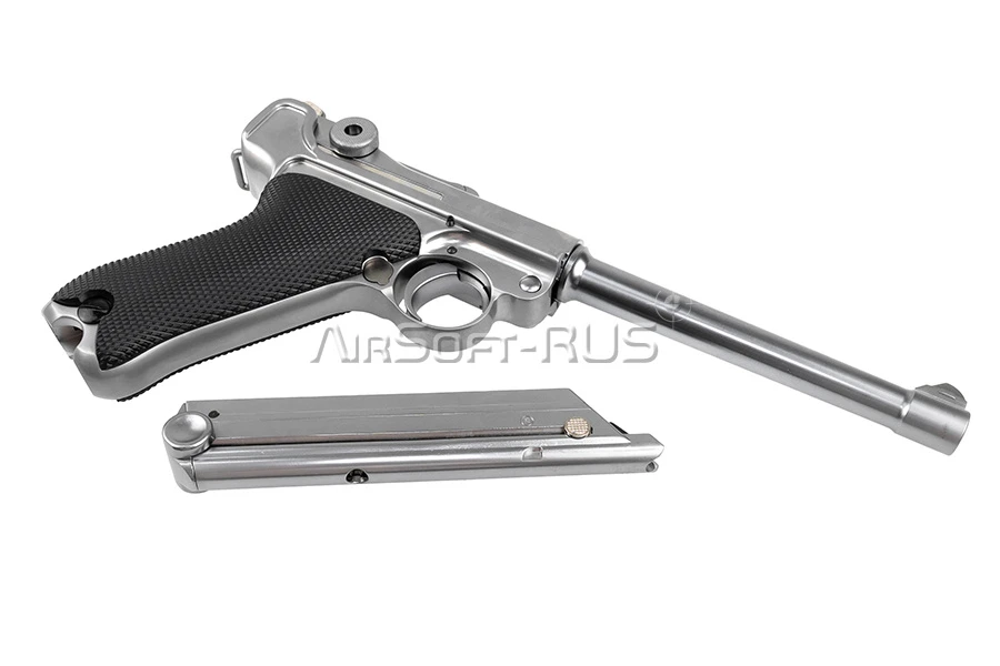 Пистолет WE P08 6" Luger Artillery GGBB SV (WE-P005)