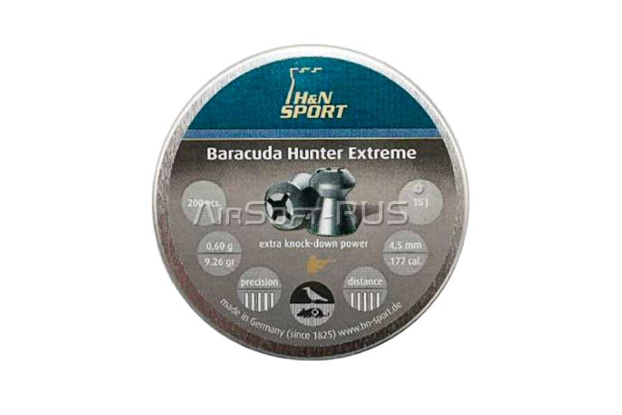 Пули пневматические H&N Baracuda Hunter Extreme 4,5 мм 200 шт 0,60 гр (AG-AIR-87612)