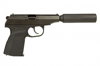 Пистолет WE ПМ с глушителем BK GGBB (GP118)