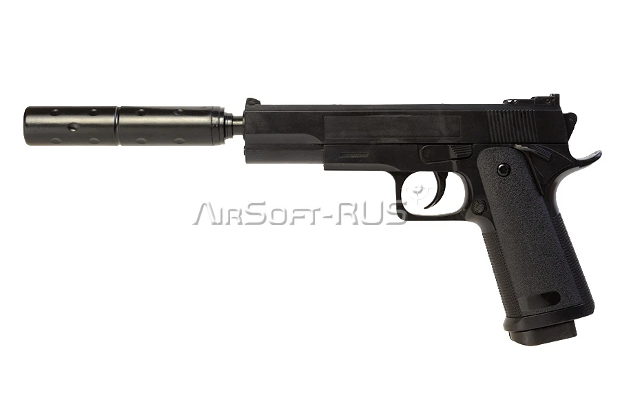 Пистолет Galaxy Colt 1911 с глушителем spring (G.053B)